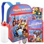 Transformers Backpack with Lunch Box Set - Bundle with 15” Transformers Backpack, Lunch Bag, Tattoos, More | Transformers School Supplies for Boys, Transformers Backpack Set, Transformers Backpack,