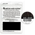 Refill kit Hair Fiber By Samson XLarge 50 Grams Hide Hair Loss and Hair Transplant Natural Looking Results Made in USA Hair Loss Concealer (Dark Brown)