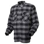 ScorpionExo Men's Covert Flannel Jacket(Black/Gray, Large), 1 Pack