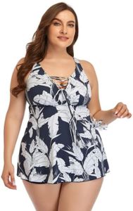 Plus Size Tankini Sets Two Piece Swimwear - 3XL Multicolour