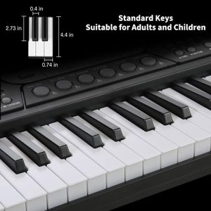 Hricane 61-Key Digital Keyboard – Black Electronic Piano
