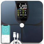 Scales for Body Weight Body Fat Scale, Lepulse Large Display Digital Bathroom Scales Smart Weighing Scales Body Weight Scale BMI Bluetooth, High Accurate 15 Body Composition Scales with App