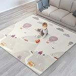 scoosh Foldable Activity Mat - Double-Sided, Reversible, Waterproof, Ideal for Playtime, Picnics, and Quality Family Bonding - Premium Quality Outdoor & Indoor Mat (150x200x1cm,Mountains & Cars)