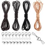 Hoiny 20M Leather Cord, Robust Leather Cord for Jewellery Making,Leather String with Clasp,Cord Necklace, Softened Leather Thong Cord for Bracelet Necklace Jewelry Making DIY Crafts (2 mm, 4 Colours)