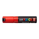 uni-ball Posca PC-8K Bold Point Chisel Shaped Paint Marker Pen | Non Toxic & Bleed Proof Ink | For Rocks Painting, Fabric, Wood, Canvas, Ceramic, Scrapbooking, DIY Crafts | Red Ink, Pack of 1