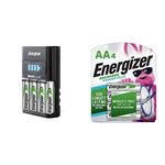 Energizer AA/AAA 1 Hour Charger with 4 AA NiMH Rechargeable Batteries + Energizer Power Plus Rechargeable AA Batteries (4 Pack)