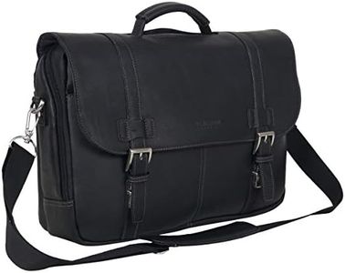 Kenneth Cole REACTION Show Business 16" Colombian Leather Business Laptop Portfolio Messenger Bag, Black, One Size, Show Business Messenger Briefcase Colombian Leather 16” Laptop Computer Portfolio