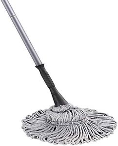 Eyliden Mop with 2 Reusable Heads, Easy Wringing Twist Mop, with 57.5 inch Long Handle, Wet Mops for Floor Cleaning, Commercial Household Clean Hardwood, Vinyl, Tile, and More (Grey)