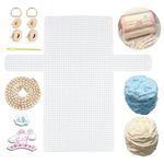 HASTHIP® Plastic Mesh Canvas Sheets, Mesh Canvas Sheets for Embroidery Making Cross Stitch Plastic Mesh Screen for DIY Crafts, Acrylic Yarn Crafting Knit DIY Handmade Bag Crochet Projects