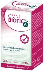 OMNi BiOTiC 6 | Frasco de vidrio | 30 Dosis (60g) | 6 cepas bacterianas | 4 mil millones de bacterias por dosis diaria | Polvo | Con inulina | Vegano | Sin gluten | Sin lactosa | Para uso diario