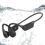 CQWEIC Bone Conduction Headphones, Swimming Headphones, Open Sports Earphones Wireless Bluetooth 5.4 Built-in MP3 player 32G Memory IPX8 Waterproof Earphones for Swimming, Running, Cycling