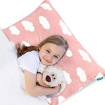 Toddler Pillow for Sleeping, Kid Pillow 14" x 19" for Small Travel Bed, Nap Pillow for Crib, Soft & Skin-Friendly Small Pillows for Sleeping, Toddler Use Only, Age 2 to 5 (Pink Cloud)