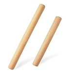 LEMCASE Wooden Rolling Pin - Professional Kitchen Roller in Beech for Home Baking, 40cm & 30cm (2 Pieces Set)