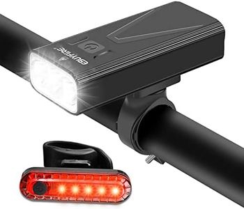EBUYFIRE Luci Bicicletta LED Ricaricabili USB, Super Luminoso 3000 Lumens 3 modalità, IPX5 Impermeabile Luci Bici Anteriori e Posteriori (con fanale posteriore ricaricabile)