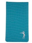 Mercia Golf Ladies Crocodile Leather Scorecard & Yardage Book Holder In Pink, Lilac and Pale Blue. (Pale Blue)