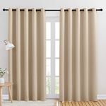 NICETOWN Room Darkening Draperies Window Curtain Panels, Thermal Insulated Grommet Room Darkening Curtains for Bedroom (Biscotti Beige, 2 Panels, W70 x L84 -inch)