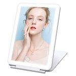 Make Up Mirror with Lighting 72 LED Lights, Makeup Mirror 3 Color Lighting, Vanity Mirror with Light Touch Dimming, Travel Mirror, Small Vanity Mirror, Portable Mirror with Lights(White)