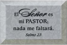 Dexsa El Señor ES Mi Pastor - Psalm 23-The Lord is My Shephard - Inspirational Saying in Spanish 4"x6" Glass Plaque with Easel