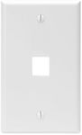 Leviton 41080-1WP 1-Port QuickPort Wall Plate, White