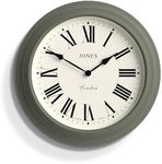 Jones Clocks® Supper Club Large Wall Clock - Traditional Design - Home Décor - Living Room Clock - Designer Clock - Decorative Case - Roman Numeral Clock - 40cm Wall Clock