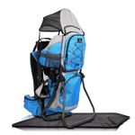 DROMADER Hiking Baby Carrier Backpack - Baby Backpack Carrier - Child Carrier Backpack System with Diaper Change Pad, Insulated Pocket, Rain Cover and Sun Shade - Blue