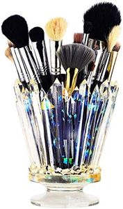 Amethyst Crystal Makeup Brush Holder Glow And Shine, Brush & Pen Holder Vanity Desk or Office Organizer Stationary Decor - Perfect Gifts For Him and Her - Iridescent