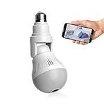 Light Bulb Camera, WiFi Security Bulb Camera, 360 Panoramic Camera, COSULAN Wireless Smart Bulb Camera with Floodlight Night Vision, Motion Detection, Alarm Events, V380 Pro App & PC Software/K6