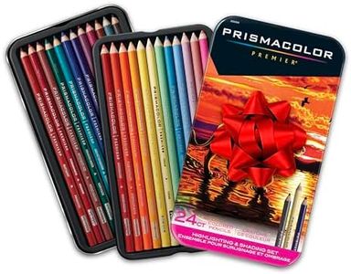 Prismacolor Premier Soft Core Colored Pencils, Vibrant Highlighting and Shading Set, Pack of 24