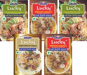 Lucky Masale 5 Count Biryani Combo (2 Chicken Biryani, 2 Mutton Biryani, 1 Sindhi Biryani) Low sodium, Non GMO, No Artificial Flavor