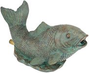 Design Toscano QM2854850 Japanese Koi Piped Spitter Statue, Bronze