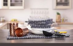 Kitchen Towel 18x28 Inch Charcoal 100% Brooklyn Stripe Cotton Quick Dry Tea Dish Towels Bar Highly Absorbent Cleaning Pure Dish Cloth Set of 6