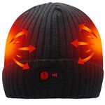 SVPRO Rechargeable Battery Heated Beanie Hat,7.4V Li-ion Battery Warm Winter Heated Cap,Winter Outdoor Activities Works up to 2.5-6H for Men & Women(Black-K)