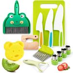 Montessori Kitchen Tools for Toddlers-Kids Cooking Sets Real-Toddler Safe Knives Set (14pcs)