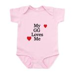 CafePress My GG Loves Me Body Suit Cute Infant Bodysuit Baby Romper Petal Pink