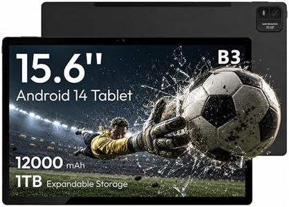 MESWAO 15.6 Inch Android 14 Tablet, 2025 Large Tablet with1080 IPS HD Display Big Screen, 8-Core, 6GB+128GB, Support 512G TF Card, 12000mAh Long Lasting Battery for Movie/Work-Space Gray