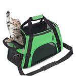 Kraptick Large Pet Travel Carriers, Pet Carrier Bag, Airline Approved Duffle Bags, Pet Travel Portable Bag for Little Dogs, Cats and Puppies, Small Animals (for Pets Upto 10Kgs) [Green]