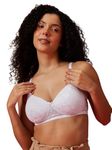 Clovia Lace Padded Non-Wired Bra (BR1479P18_White_38B)