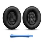 Headphones Replacement Earpads, Ear Cushions for Bose, Ear Pads Compatible with Bose QuietComfort QC15 QC25 QC2 QC35II QC35/ Ae2 Ae2i Ae2w SoundTrue Over-ear Headphones, Softer Leather(Black)