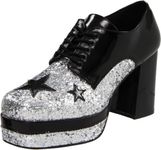 Funtasma by Pleaser Men's Halloween Glamrock-02,Black/Silver,M (US Men's 10-11 M)