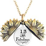 13th Birthday Gift Necklace for Girls 13 and Fabulous Sunflower Necklaces for Teen Girls 13 Year Old Girl Birthday Gifts for Granddaughter BFF 13 Years Old Girls Gift Ideas