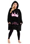 Disney Women's Hoodies, Oversized Blanket Hoodie, Minnie and Mickey Gifts (Black/Pink)