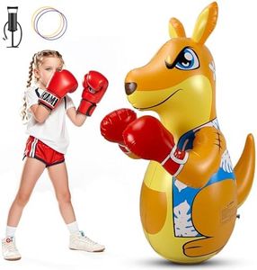 Kids Punching Bag 3-8 with Air Pump, Toddler Punching Bags for Kids, Inflatable Dinosaur Toy with Bounce- Back Action, Safe Gifts for Boys & Girls Age 3-5 Add Tossing Game