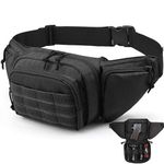 Tactical Fanny Pack for Men Women Belly Band Pistol Holster for Concealed Carry Military Waist Bag Molle Pouch for Hiking, Hunting, Shooting, Outdoor (Black)