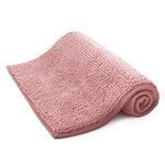 KEPLIN Non-Slip Microfibre Bath & Toilet Mat - Soft, Plush & Comfortable Rug with Machine Washable Design - Water Absorbent & Quick Drying to Keep Bathroom & Home Hygienic & Clean - (40x60cm) Pink