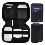 Purevave Electronics Organizer, Tech Organizer Pouch, Tech Travel Organizer, Compact Small Travel Cable Organizer for Cord, Phone Charger, USB Drive, SD Card and Power Bank Black