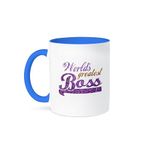 3dRose Mug_151286_6 Worlds Greatest Boss, Ceramic, Blue/White