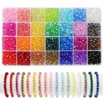 JOISHOP 2800Pcs 6mm Acrylic Crystal Beads, 28 Colors Faceted Bicone Acrylic Crystal Beads Spacer Beads for Jewelery Bracelets Necklaces Earrings