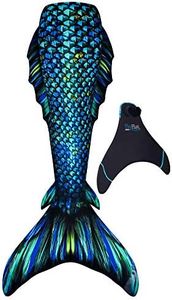 Fin Fun Atlantis with Included Monofin - Swimmable Mermaid Tail w/ 3D Side & Back Fins - Reinforced Water Game for Kids Made w/ Sun Resistant Material - (Sea Dragon, Youth 6)