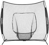 ChamGoal 7X7ft Gradient Baseball&Softball Net for Hitting and Pitching,Portable Baseball Practice Net for Batting with Carry Bag and Metal Frame for All Skill Levels and Kids (Baseball net-Black)