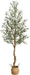 Aptliton 6FT Artificial Olive Tree, 180cm Large Tall Fake Plants, Artificial Olive Plants with Lifelike Leaves, Wood Trunk, Fruits, Suitable for Indoor Outdoor Living Room Office Garden Decor